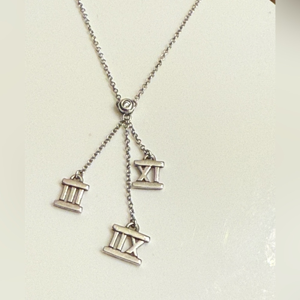 Silver Roman Numeral Pendant Necklace